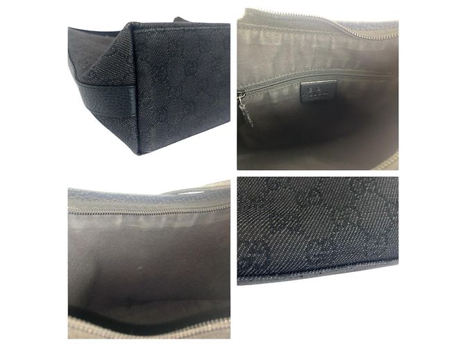 Borsa a tracolla Gucci GG Canvas e Pelle Nero - vista 6