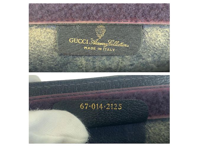 Clutch Gucci Vintage GG Supreme in tela e pelle Blu - vista 5