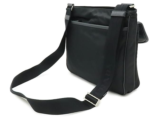 Borsa a tracolla in nylon e pelle Prada Nero - vista 2