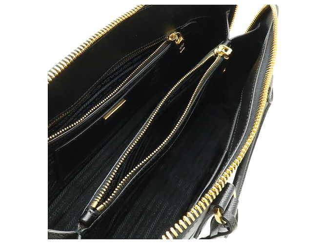 Prada Saffiano Leder Tote Bag Schwarz - Ansicht 7