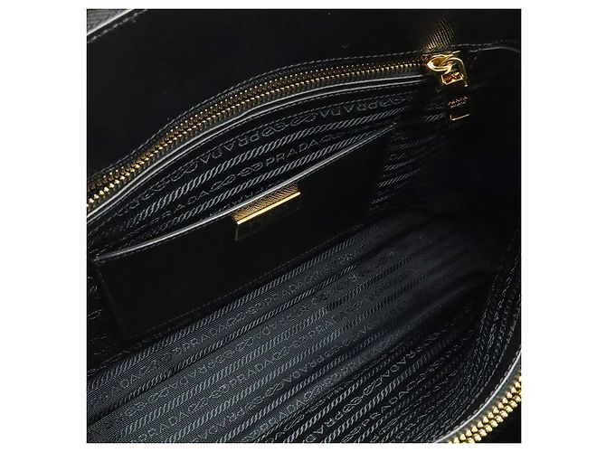Prada Saffiano Leder Tote Bag Schwarz - Ansicht 8
