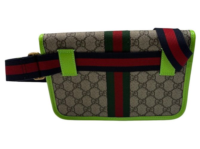 Borsa a tracolla Gucci Ophidia in tela GG Supreme e pelle Marrone Beige - vista 2