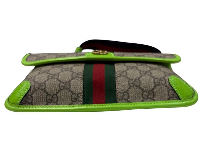 Borsa a tracolla Gucci Ophidia in tela GG Supreme e pelle Marrone Beige - vista 4