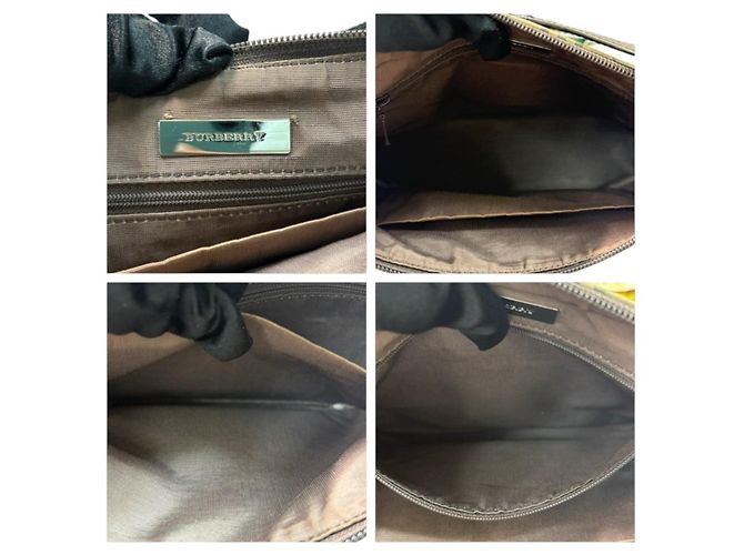 Burberry Nova Check Canvas Leder Schultertasche Braun Beige - Ansicht 7