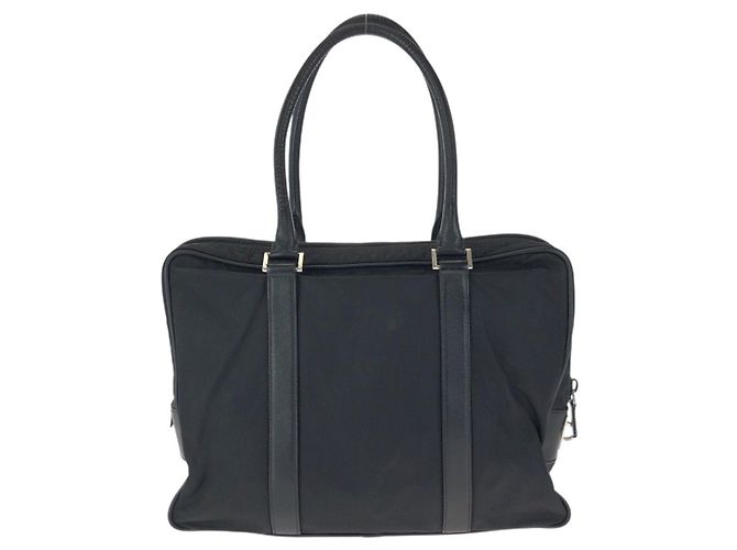 Tote Prada Nylon Leather Tessuto Saffiano Logo Nero - vista 2
