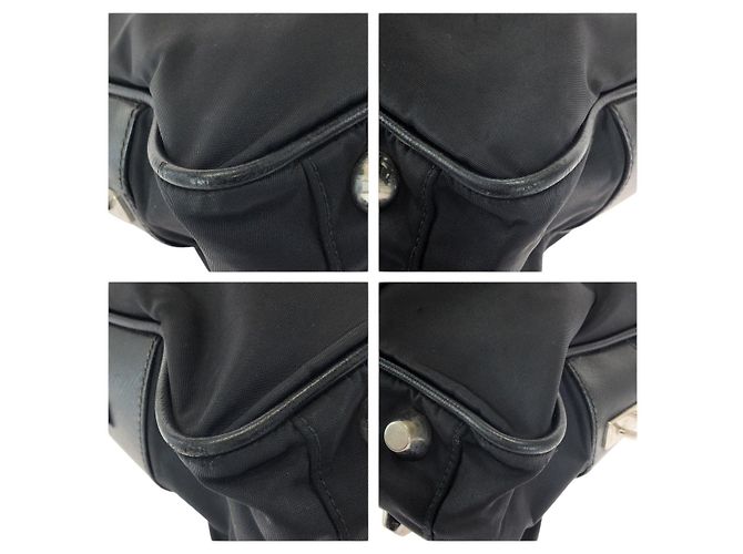 Tote Prada Nylon Leather Tessuto Saffiano Logo Nero - vista 3