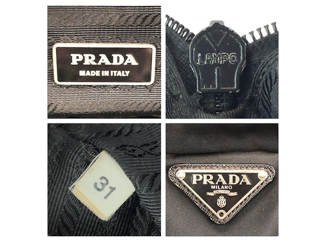 Tote Prada Nylon Leather Tessuto Saffiano Logo Nero - vista 4