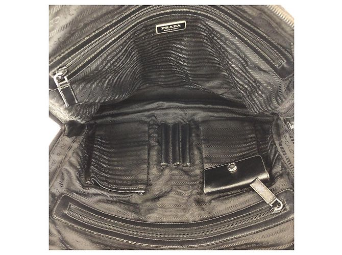 Tote Prada Nylon Leather Tessuto Saffiano Logo Nero - vista 9
