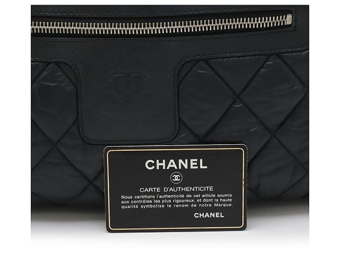 Tote Chanel Coco Cocoon Small in Nylon e Pelle Nero - vista 9