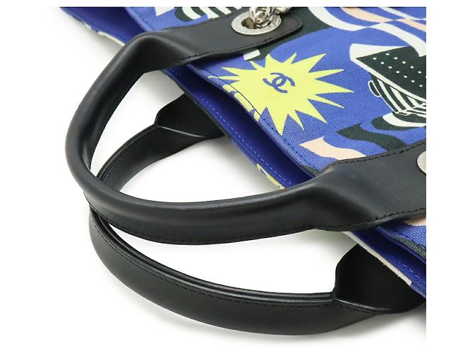 Chanel La Pausa Canvas Tote Bag Blau - Ansicht 4