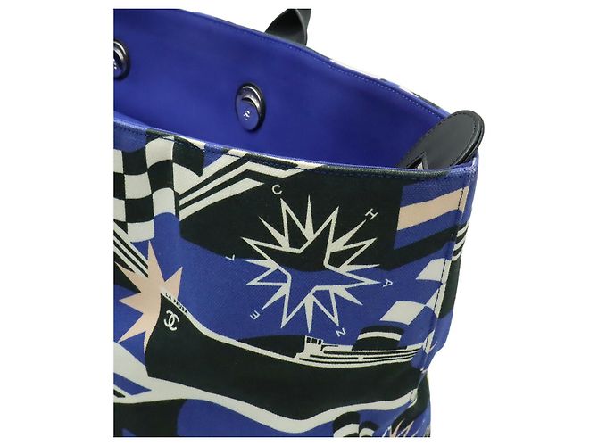 Chanel La Pausa Canvas Tote Bag Blau - Ansicht 8