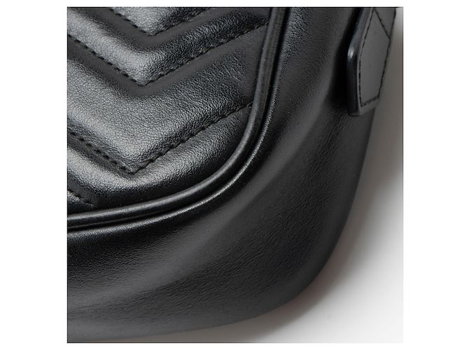 Borsa a tracolla mini Gucci Matelasse Leather GG Marmont Nero - vista 10