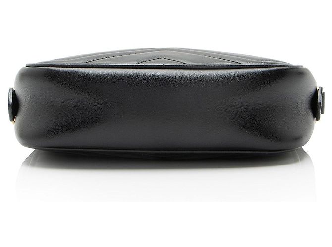 Borsa a tracolla mini Gucci Matelasse Leather GG Marmont Nero - vista 4