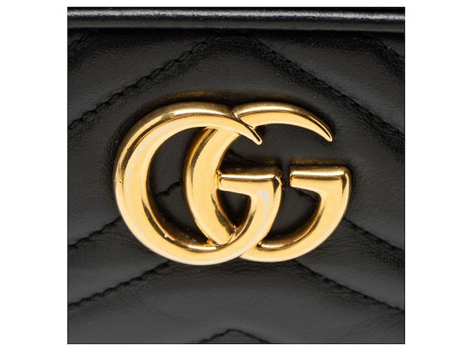 Borsa a tracolla mini Gucci Matelasse Leather GG Marmont Nero - vista 8