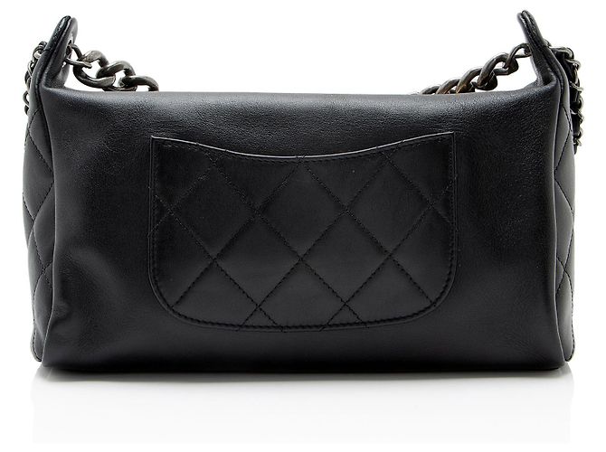 Gabrielle Borsa Hobo Chanel in agnello Written In Chain Nero - vista 3