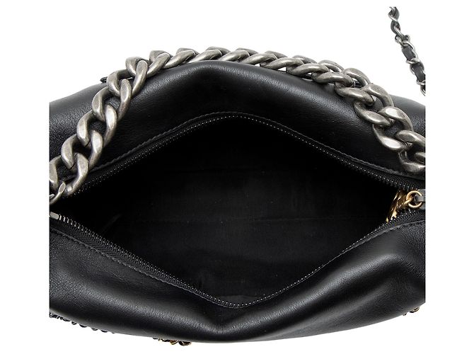 Gabrielle Borsa Hobo Chanel in agnello Written In Chain Nero - vista 7