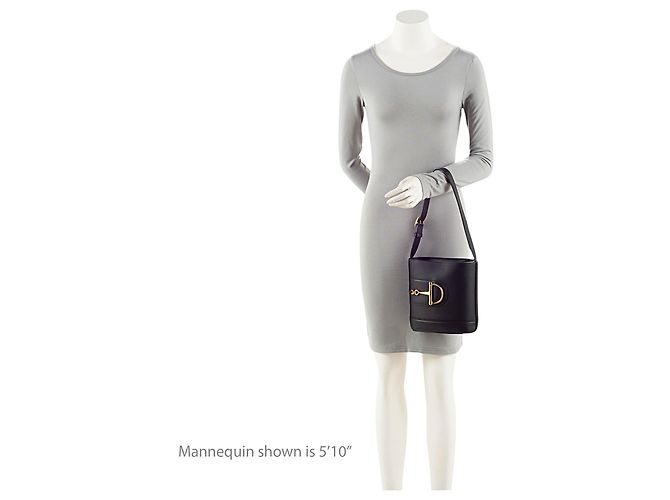 Borsa a secchiello Gucci 73 Small Horsebit in pelle di vitello Nero - vista 5