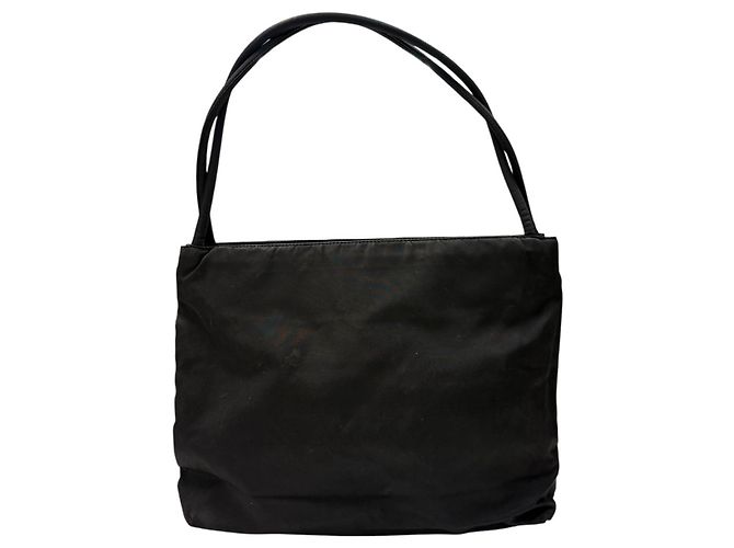 Borsa Tote Prada Nylon Tessuto Logo Nero - vista 2