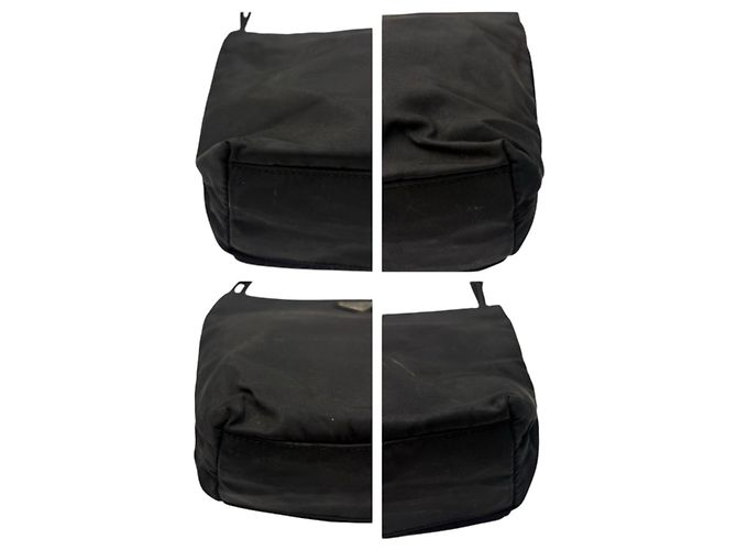 Borsa Tote Prada Nylon Tessuto Logo Nero - vista 5