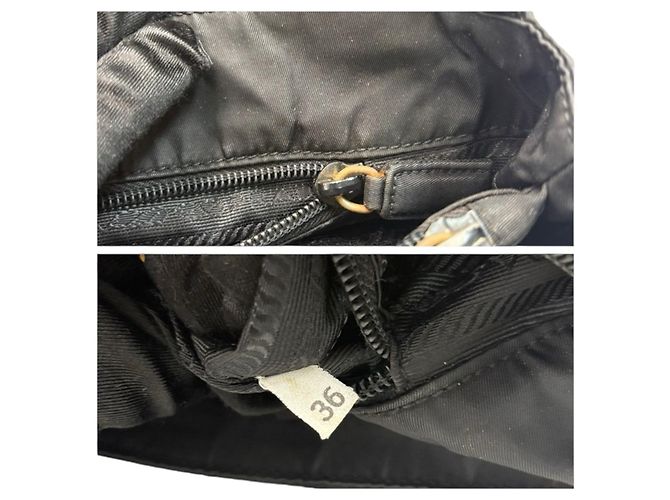 Borsa Tote Prada Nylon Tessuto Logo Nero - vista 6
