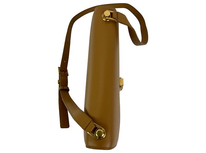 Yves Saint Laurent Borsa a tracolla Saint Laurent Le Carre in pelle di vitello liscia marrone - vista 10