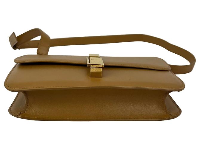 Yves Saint Laurent Borsa a tracolla Saint Laurent Le Carre in pelle di vitello liscia marrone - vista 9