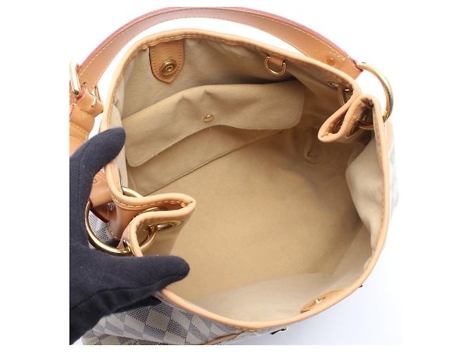 Borsa a Spalla Louis Vuitton Galliera PM PVC Pelle Bianco - vista 5