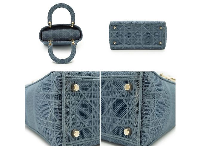 Dior Denim - Borsa in Denim Lady Dior Blu - vista 3