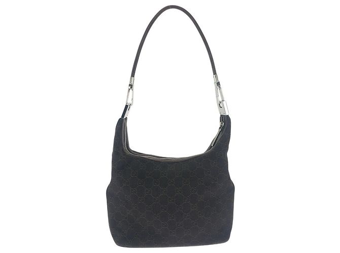 Borsa a tracolla Gucci GG Canvas e pelle Marrone - vista 2