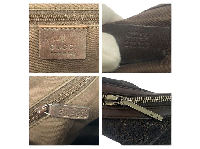 Borsa a tracolla Gucci GG Canvas e pelle Marrone - vista 4