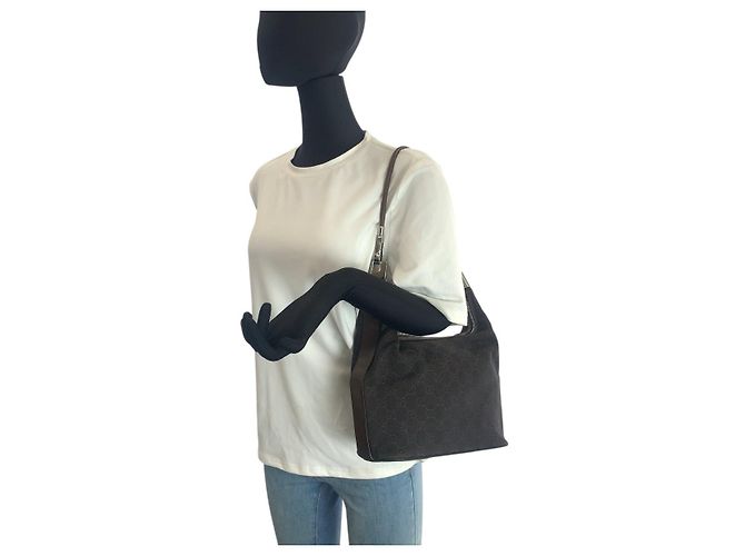 Borsa a tracolla Gucci GG Canvas e pelle Marrone - vista 7