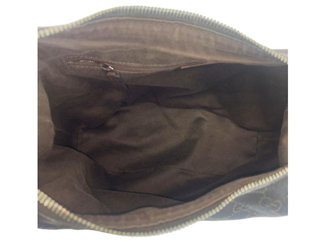 Borsa a tracolla Gucci GG Canvas e pelle Marrone - vista 9