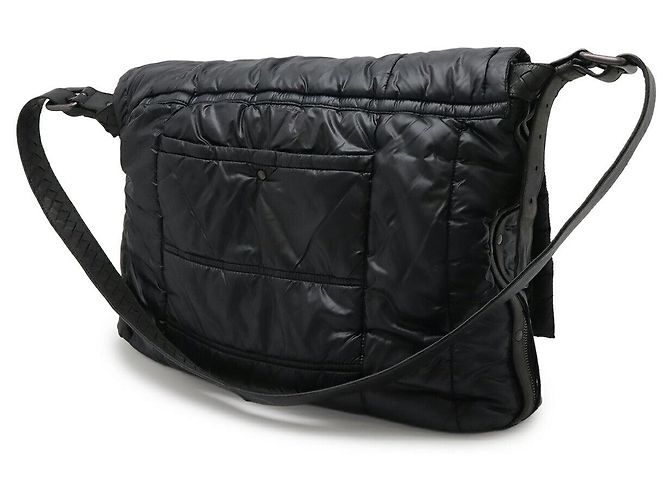 Borsa a tracolla in nylon e pelle Bottega Veneta Nero - vista 2