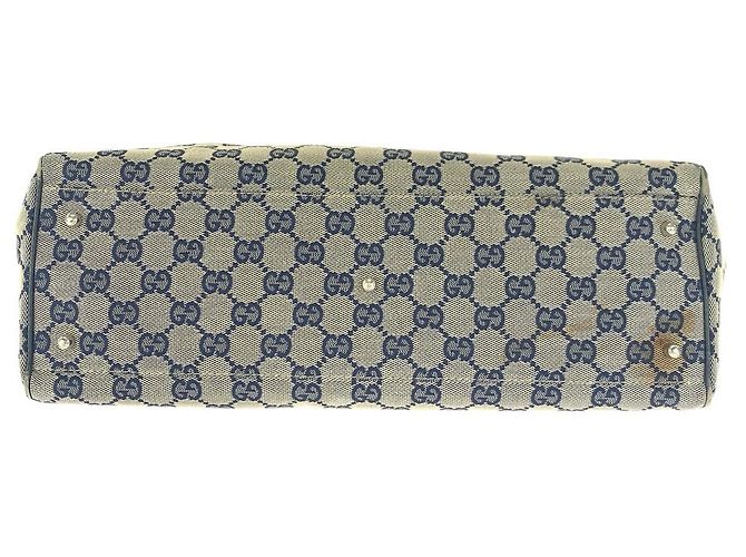 Gucci GG Canvas Leder Tote Bag Blau - Ansicht 10
