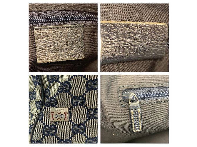 Gucci GG Canvas Leder Tote Bag Blau - Ansicht 4