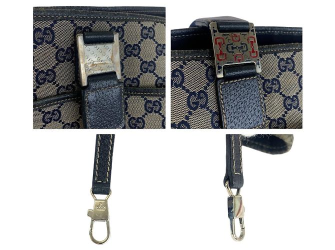 Gucci GG Canvas Leder Tote Bag Blau - Ansicht 5