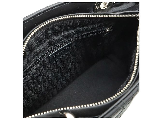 Borsa Lady Dior in pelle satinata cannage Dior Nero - vista 7