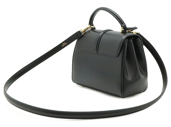 Céline Bolso Celine Mini 16 de piel de becerro Negro Oro - vista 2