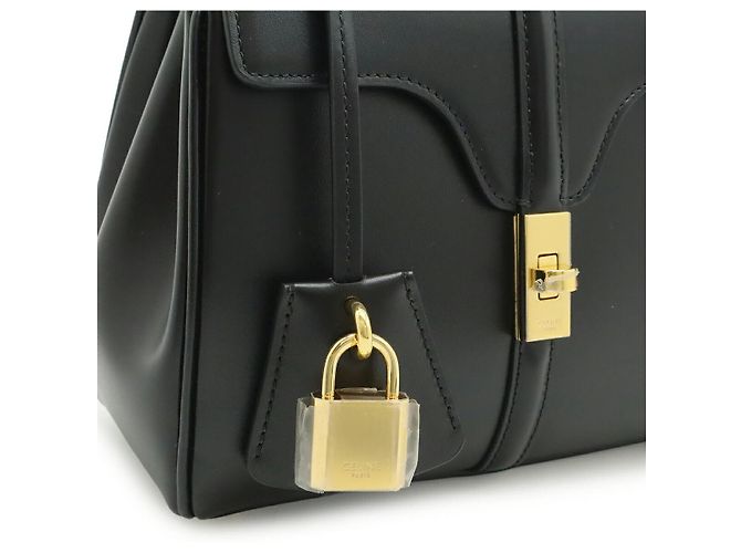 Céline Bolso Celine Mini 16 de piel de becerro Negro Oro - vista 8