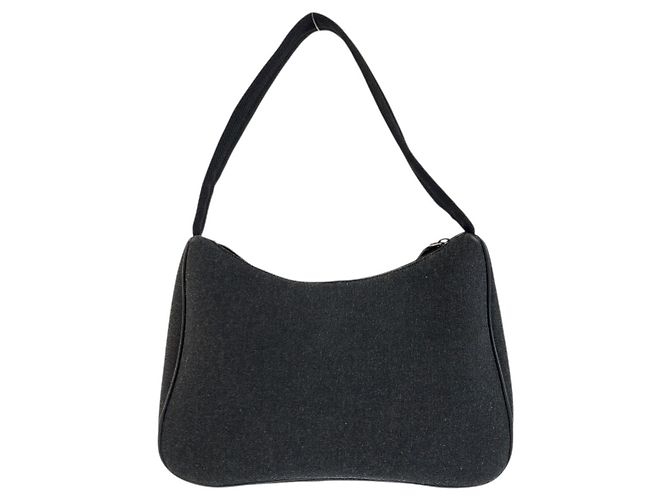 Bolsa de lã e nylon Prada Cinza - vista 2