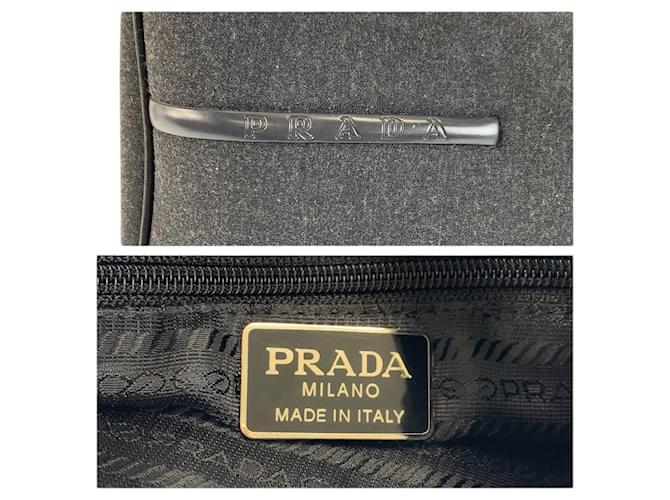 Bolsa de lã e nylon Prada Cinza - vista 3