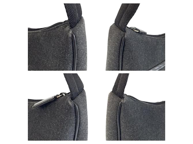 Bolsa de lã e nylon Prada Cinza - vista 5