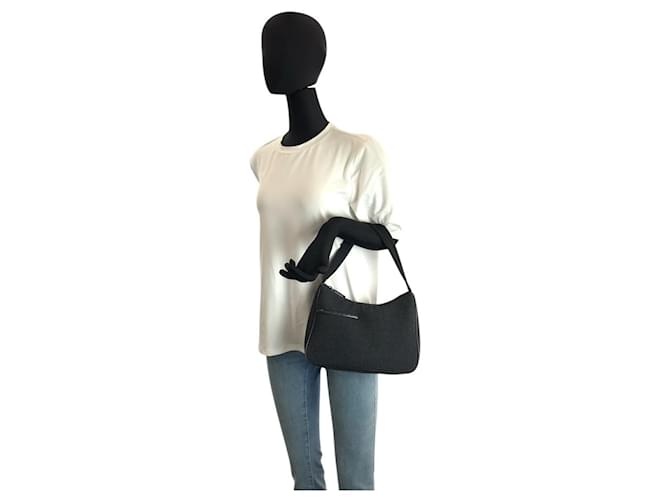 Bolsa de lã e nylon Prada Cinza - vista 6