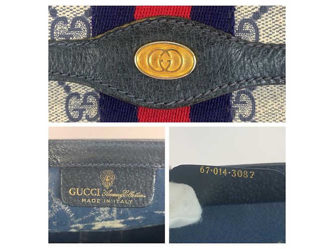 Clutch in tela GG Supreme e pelle Gucci Blu - vista 3