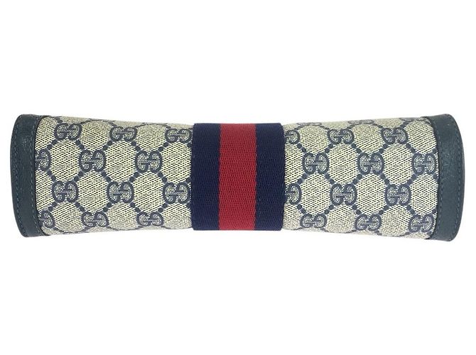 Clutch in tela GG Supreme e pelle Gucci Blu - vista 9