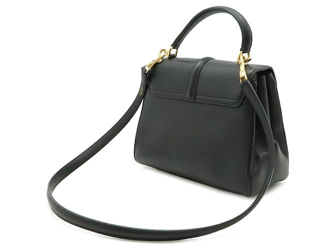 Céline Borsa a mano in pelle Celine 16 Small Nera Nero - vista 2