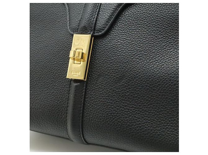 Céline Borsa a mano in pelle Celine 16 Small Nera Nero - vista 8
