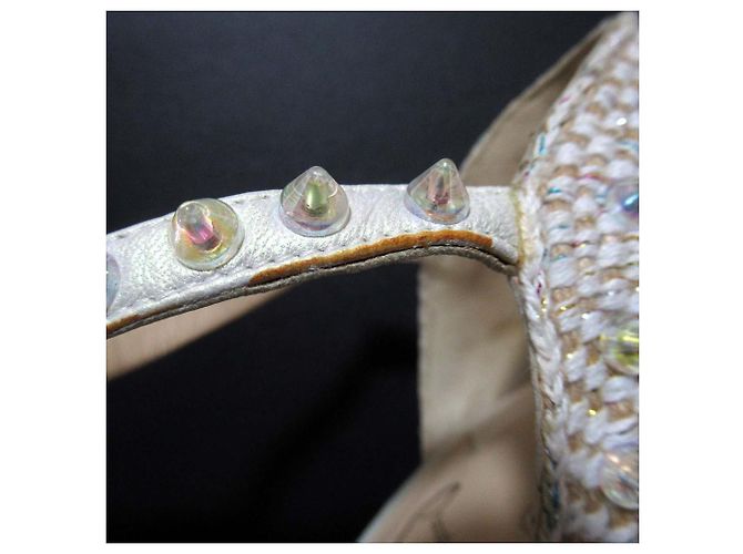 Sandali con zeppa Christian Louboutin MADMONICA 120 Bianco - vista 10
