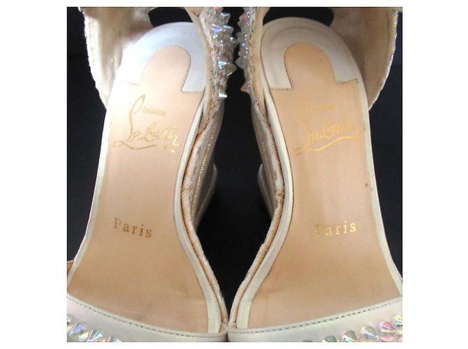 Sandali con zeppa Christian Louboutin MADMONICA 120 Bianco - vista 6
