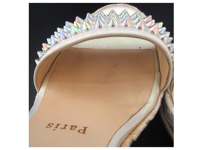 Sandali con zeppa Christian Louboutin MADMONICA 120 Bianco - vista 7